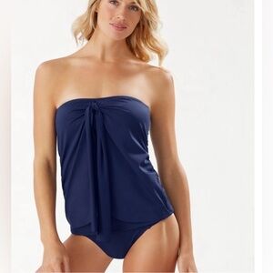 Tommy Bahama 95B NWT Pearl Sarong Wrap Bandeau Tankini Swim Top Mare
Navy XS
